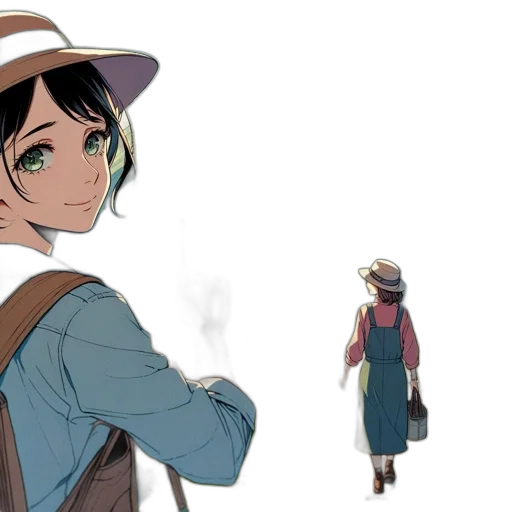 hat, concept art, anime, cartoon transparent PNG cut-out