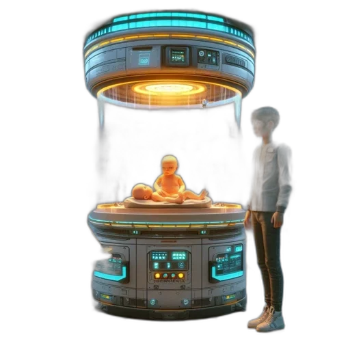 robot, furniture, 3d render, concept art transparent PNG cut-out