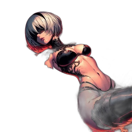 weapon, mask, sword, hair transparent PNG cut-out