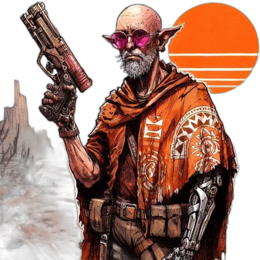 staff, concept art, comic book art, cyberpunk transparent PNG cut-out
