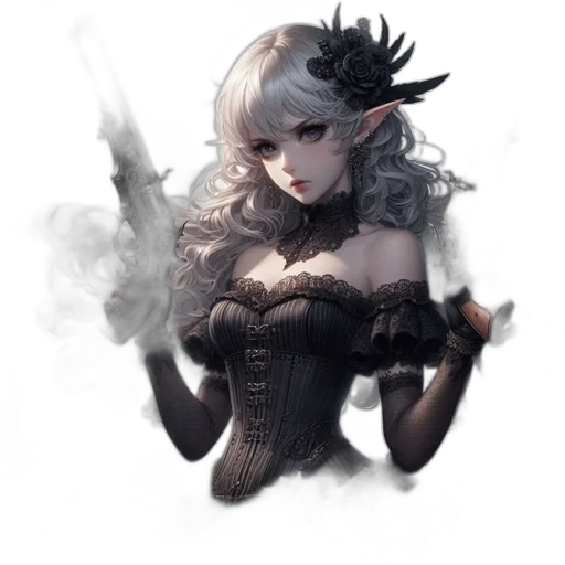 dragon, staff, dress, weapon transparent PNG cut-out