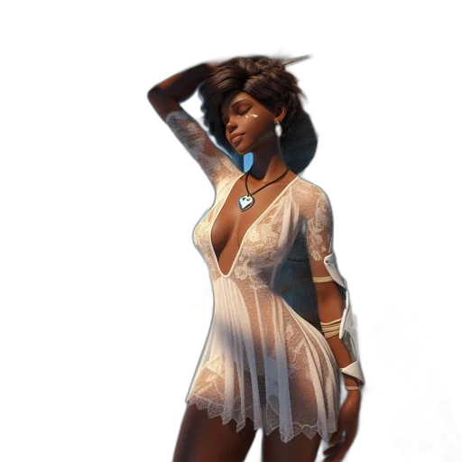 dress, jewelry, staff, concept art transparent PNG cut-out