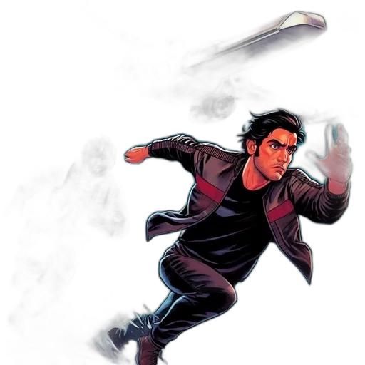 jacket, staff, comic book art, concept art transparent PNG cut-out