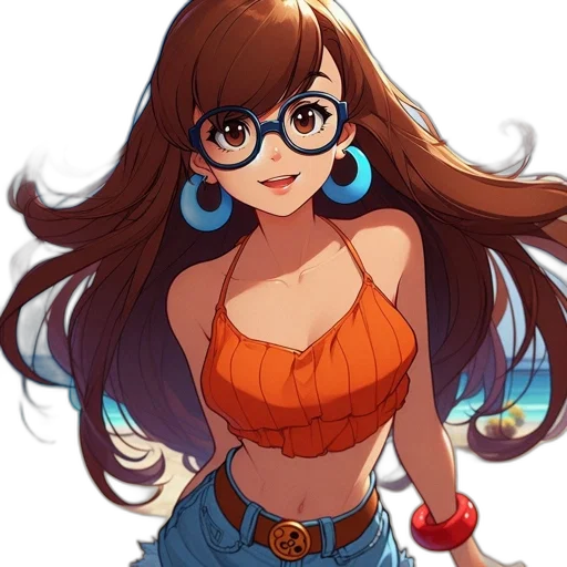 dress, staff, hair, weapon transparent PNG cut-out