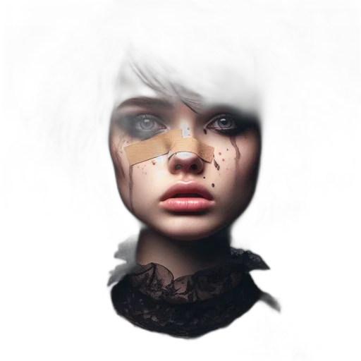 face, mask, robot, hair transparent PNG cut-out