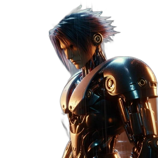 robot, cyberpunk, concept art, 3d render transparent PNG cut-out