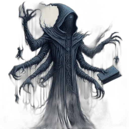 creature, staff, mask, jacket transparent PNG cut-out