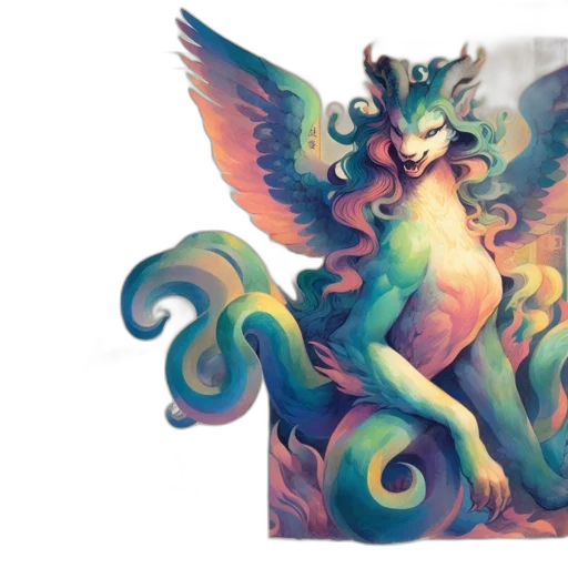 dragon, fantasy art, concept art, watercolor transparent PNG cut-out