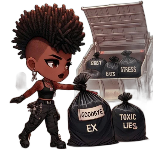 concept art, young, woman, afro transparent PNG cut-out