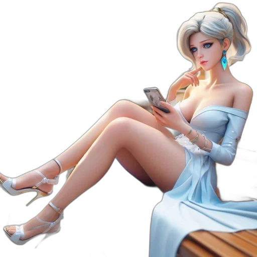 dress, staff, concept art, fantasy art transparent PNG cut-out