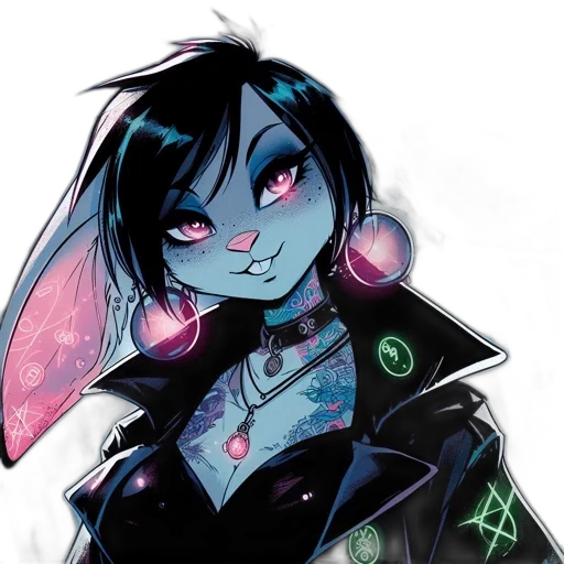 jacket, mask, staff, cyberpunk transparent PNG cut-out