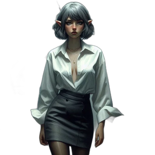 dress, jacket, staff, concept art transparent PNG cut-out