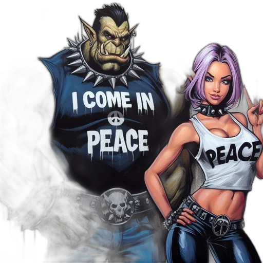 comic book art, concept art, fantasy art, cyberpunk transparent PNG cut-out