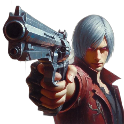 weapon, jacket, face, concept art transparent PNG cut-out