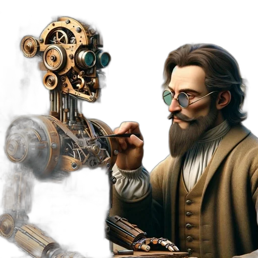 robot, concept art, cyberpunk, fantasy art transparent PNG cut-out