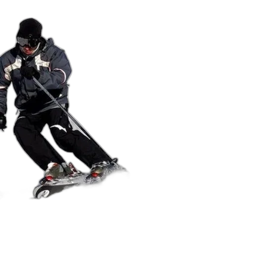 skier, action, wearing, black transparent PNG cut-out
