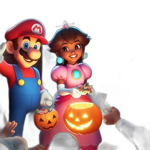 concept art, 3d render, mario, princess transparent PNG cut-out