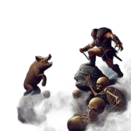concept art, fantasy art, 3d render, comic book art transparent PNG cut-out