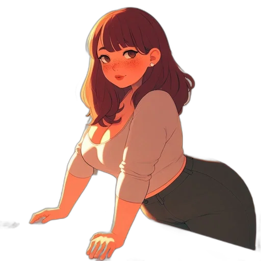 dress, creature, staff, hair transparent PNG cut-out