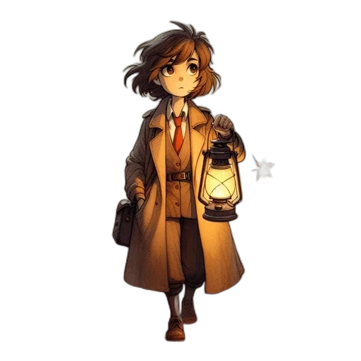 jacket, staff, dress, umbrella transparent PNG cut-out