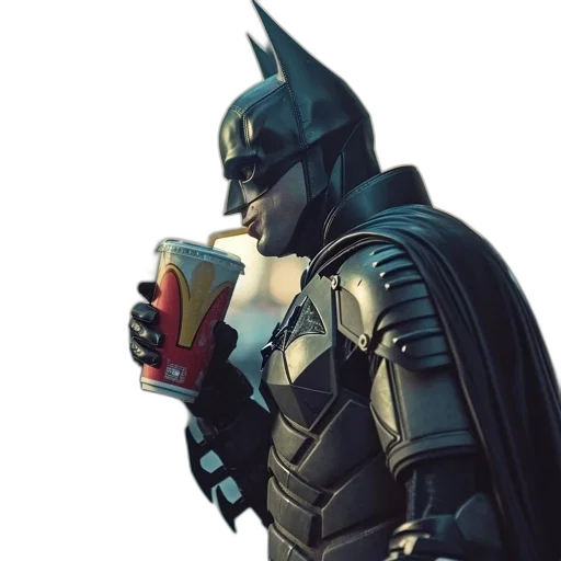 comic book art, concept art, 3d render, batman transparent PNG cut-out