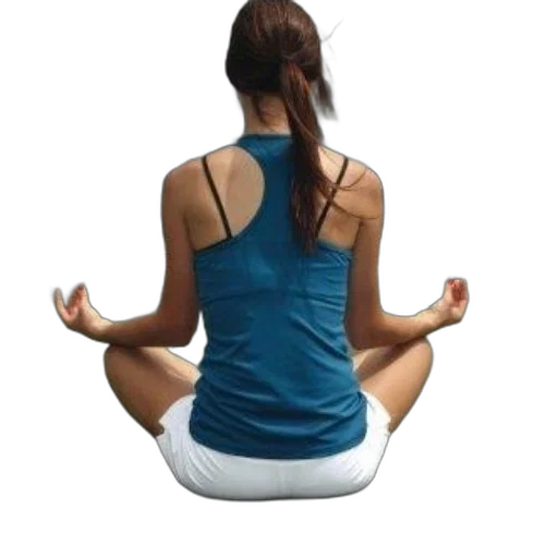 3d render, woman, meditates, tennis transparent PNG cut-out