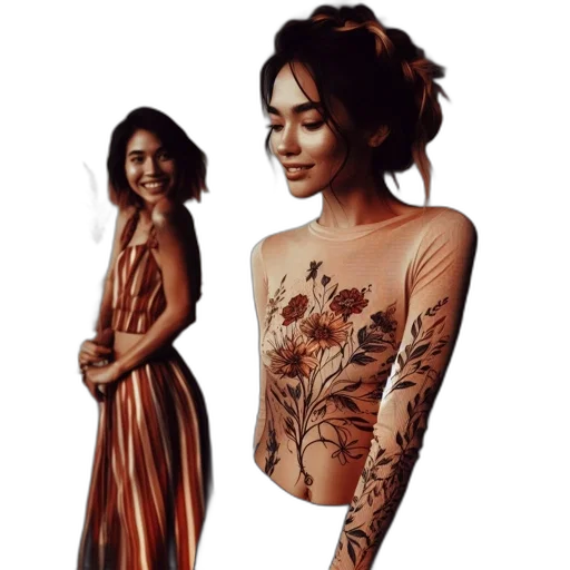 dress, jewelry, photorealistic, watercolor transparent PNG cut-out