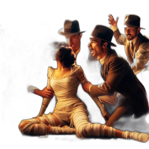 hat, staff, concept art, oil painting transparent PNG cut-out