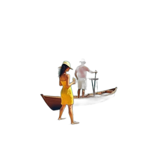 staff, hat, dress, umbrella transparent PNG cut-out