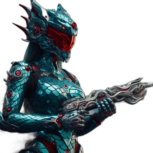 robot, dragon, concept art, 3d render transparent PNG cut-out