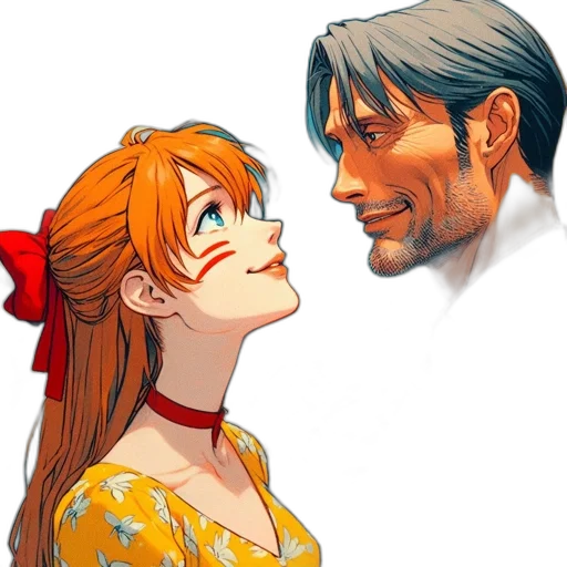 face, dress, anime, concept art transparent PNG cut-out