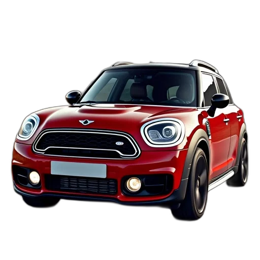 car, photorealistic, 3d render, red transparent PNG cut-out