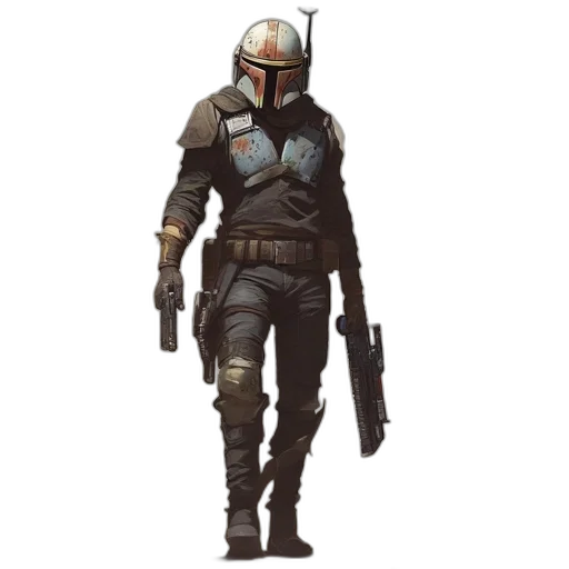 jacket, mask, staff, weapon transparent PNG cut-out