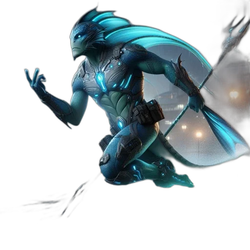 dragon, robot, creature, sword transparent PNG cut-out