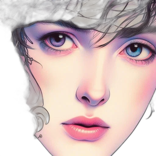face, photorealistic, watercolor, fantasy art transparent PNG cut-out