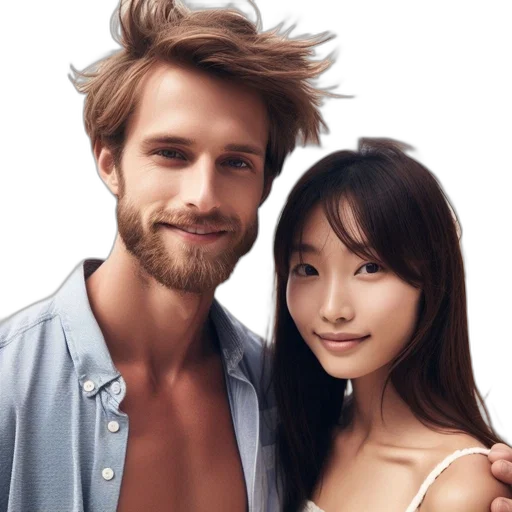 hair, face, jacket, furniture transparent PNG cut-out