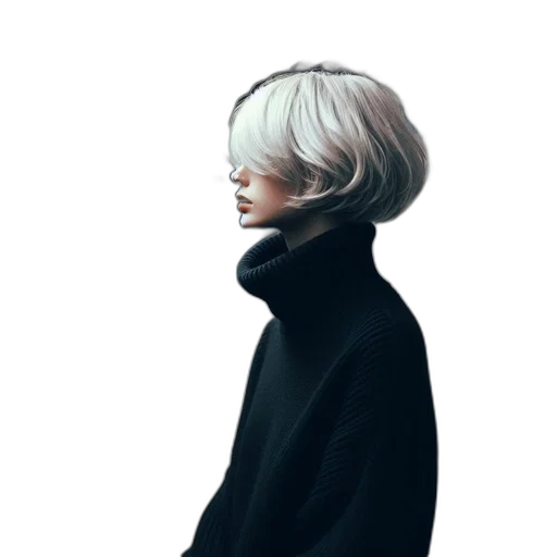 face, mask, jacket, hair transparent PNG cut-out