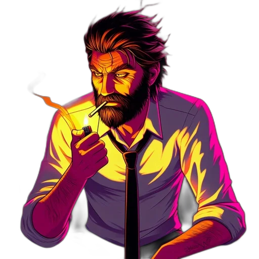jacket, staff, concept art, pixel art transparent PNG cut-out