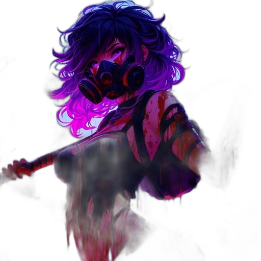 mask, creature, hair, weapon transparent PNG cut-out
