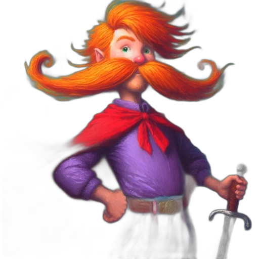 staff, hair, sword, crown transparent PNG cut-out