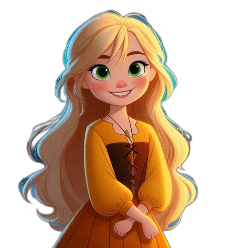 dress, face, cartoon, fantasy art transparent PNG cut-out
