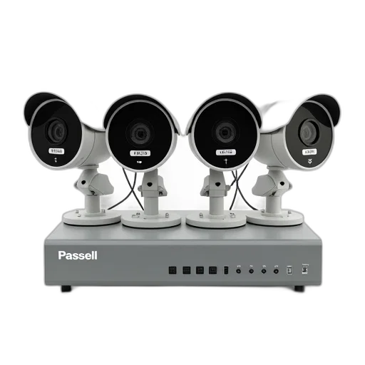 set, four, security, cameras transparent PNG cut-out