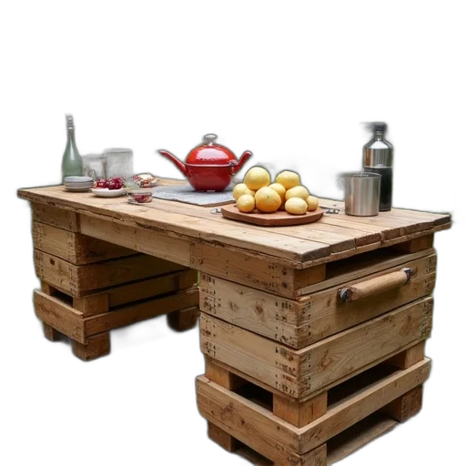 furniture, food, 3d render, photorealistic transparent PNG cut-out
