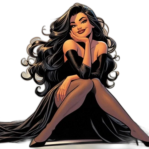 dress, comic book art, concept art, cartoon transparent PNG cut-out