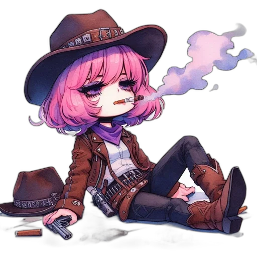 hat, jacket, weapon, staff transparent PNG cut-out