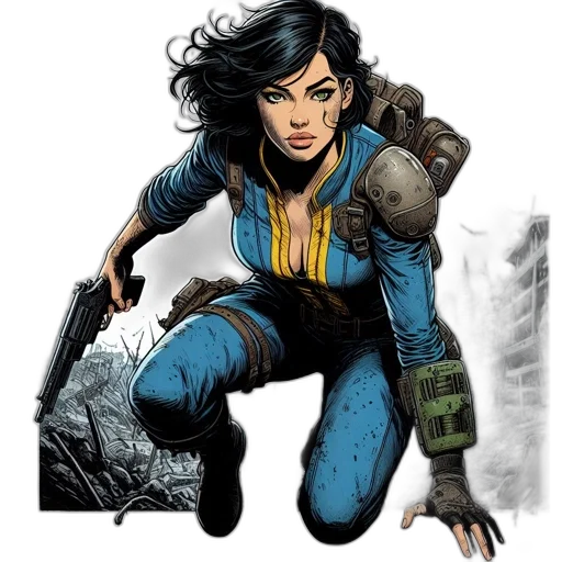 comic book art, concept art, fantasy art, cartoon transparent PNG cut-out