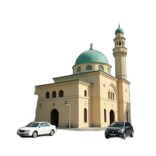 building, car, 3d render, photorealistic transparent PNG cut-out