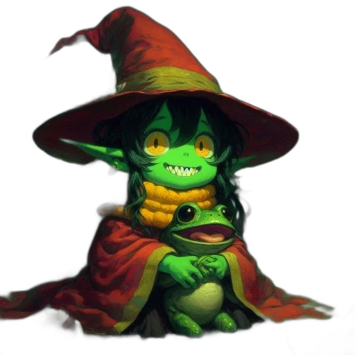 dragon, creature, staff, hat transparent PNG cut-out