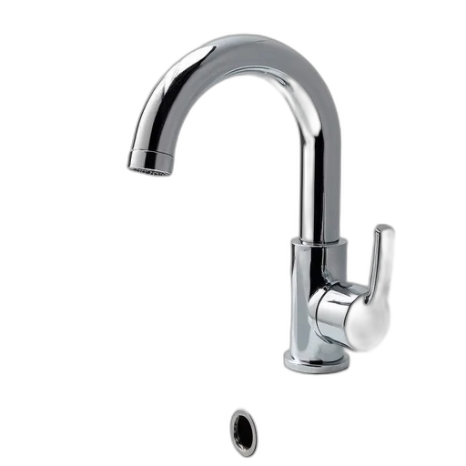 sleek, modern, chrome, faucet transparent PNG cut-out