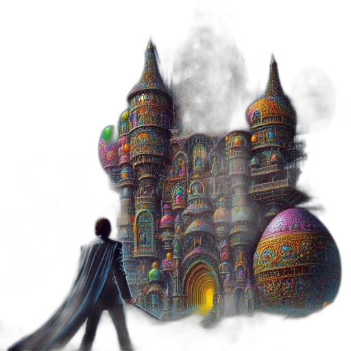 building, concept art, fantasy art, watercolor transparent PNG cut-out